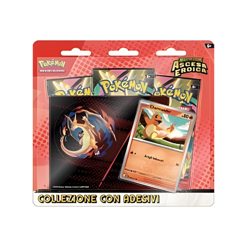 Pokémon - Blister 3 Buste Sticker Megaevoluzione Ascesa Eroica Charmander (ITA)