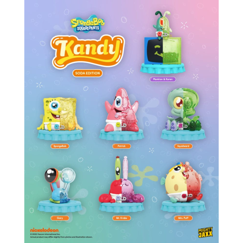 Spongebob Squarepants Blind Box Kandy x Jason Freeny Collection Spongebob (Soda Edition) Display (6pcs)