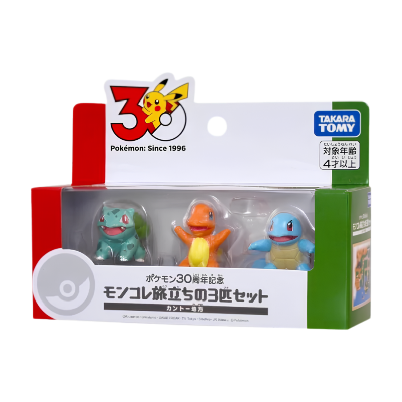 Takara Tomy - Pokemon 30th Anniversary Moncolle Set of 3 Kanto Region